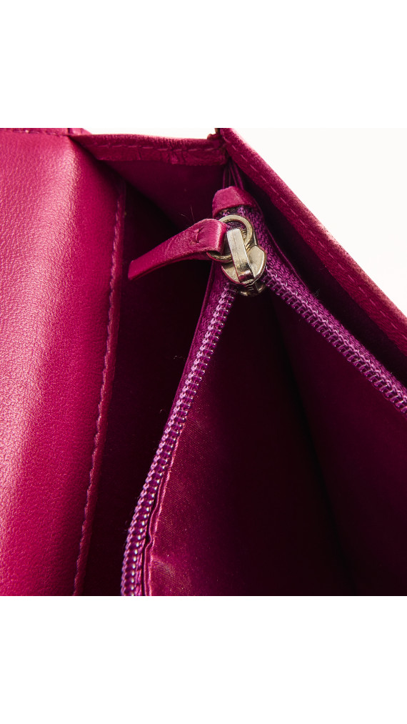 Chanel Camellia Lambskin Pink Wallet med Sølv CC-logo