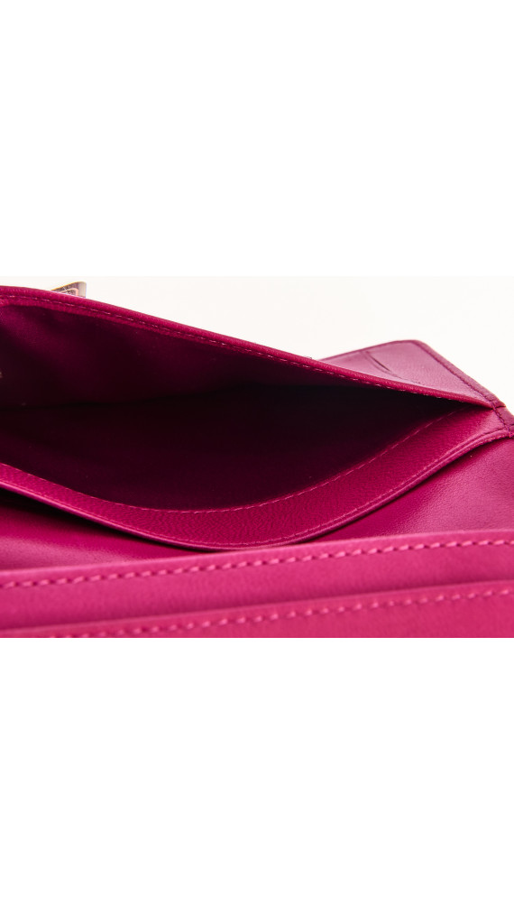 Chanel Camellia Lambskin Pink Wallet med Sølv CC-logo
