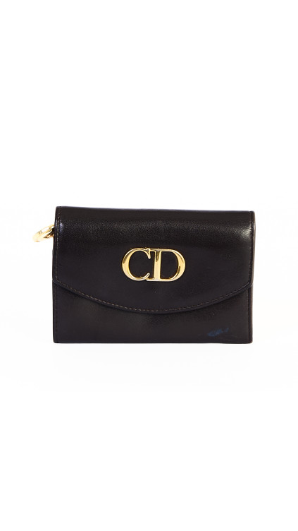Christian Dior Vintage CD Wallet i Skinn