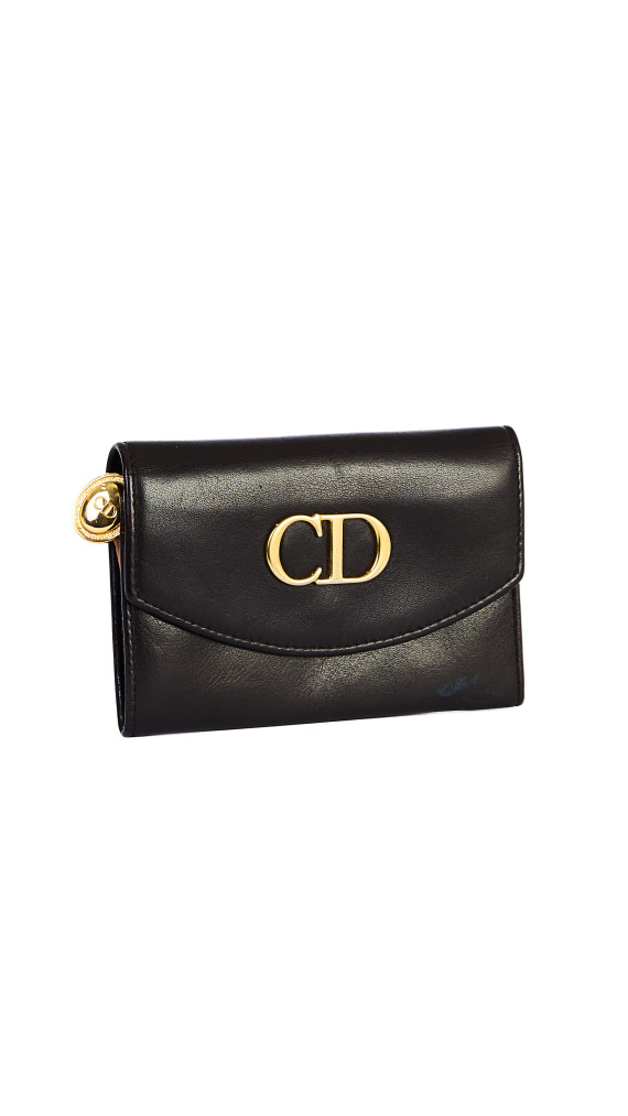 Christian Dior Vintage CD Wallet i Skinn