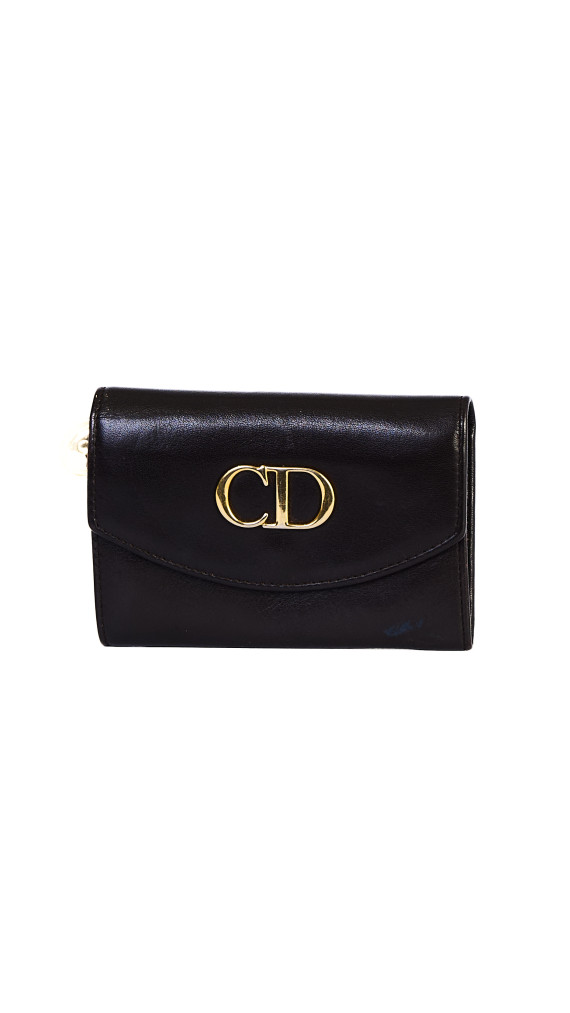 Christian Dior Vintage CD Wallet i Skinn