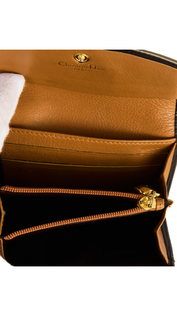 Christian Dior Vintage CD Wallet i Skinn