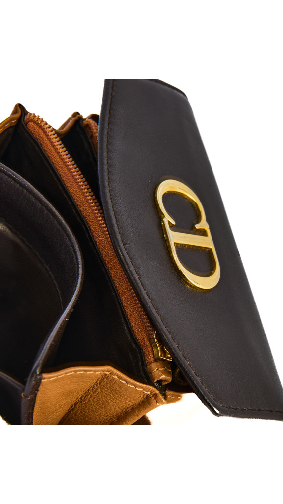Christian Dior Vintage CD Wallet i Skinn