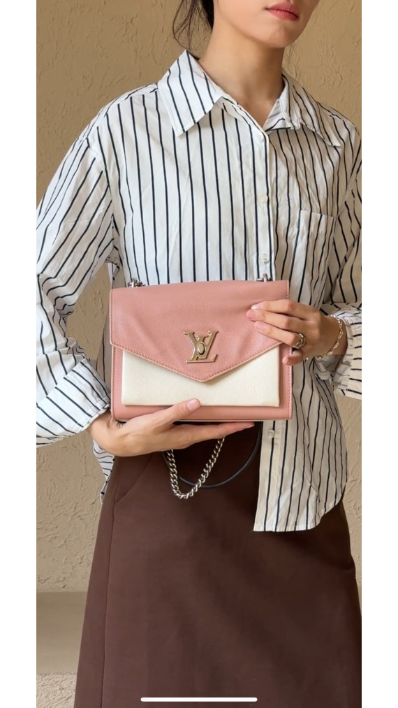 Louis Vuitton Lockme Chain Bag – Rosa og Sort Kalveskinn