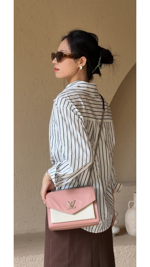 Louis Vuitton Lockme Chain Bag – Rosa og Sort Kalveskinn
