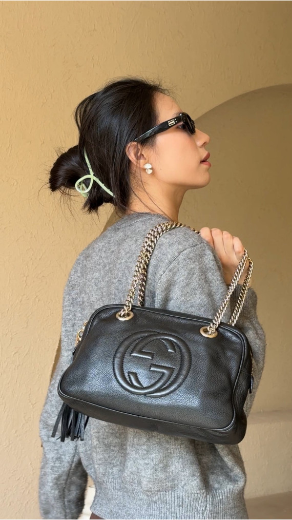 Gucci Soho Chain Shoulder Bag – Sort