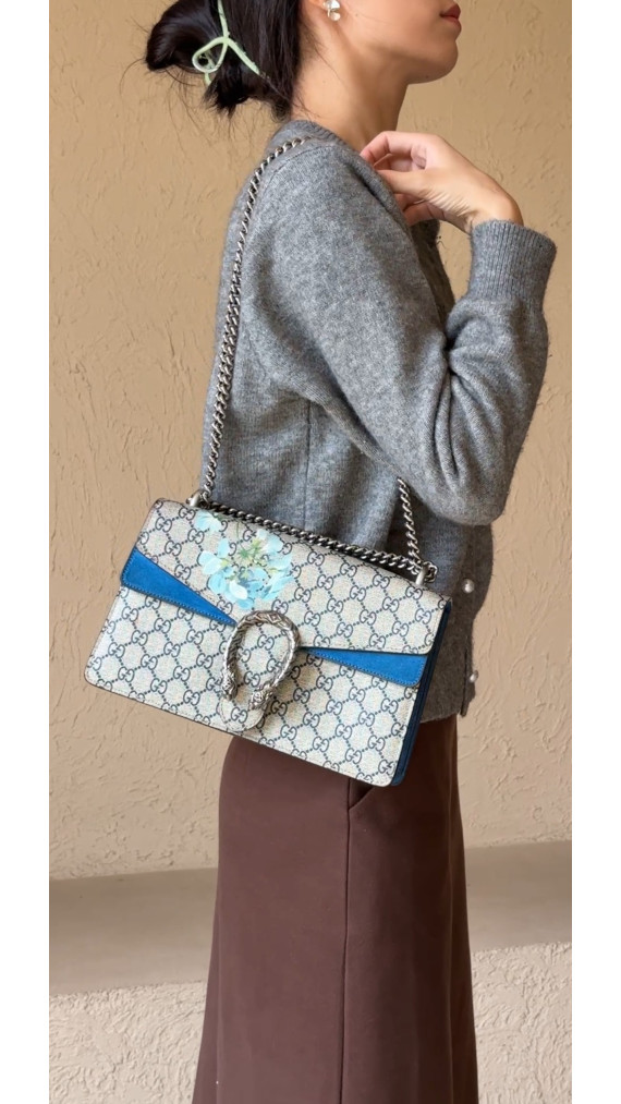 Gucci Dionysus GG Blooms Shoulder Bag – Blå Blomsterprint