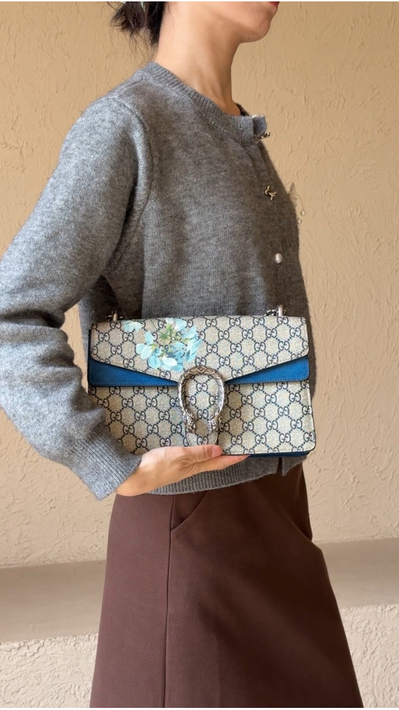 Gucci Dionysus GG Blooms Shoulder Bag – Blå Blomsterprint