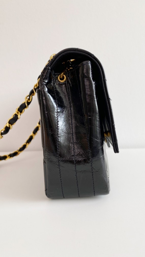 Chanel Single Flap Crossbody Bag Patent Leather