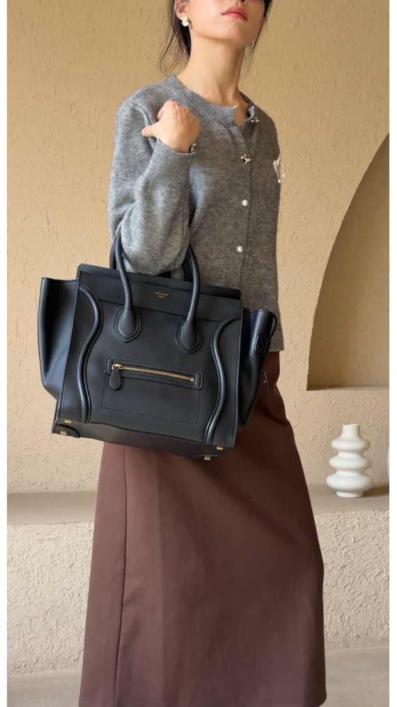 Céline Luggage Tote Mini – Sort Kalveskinn
