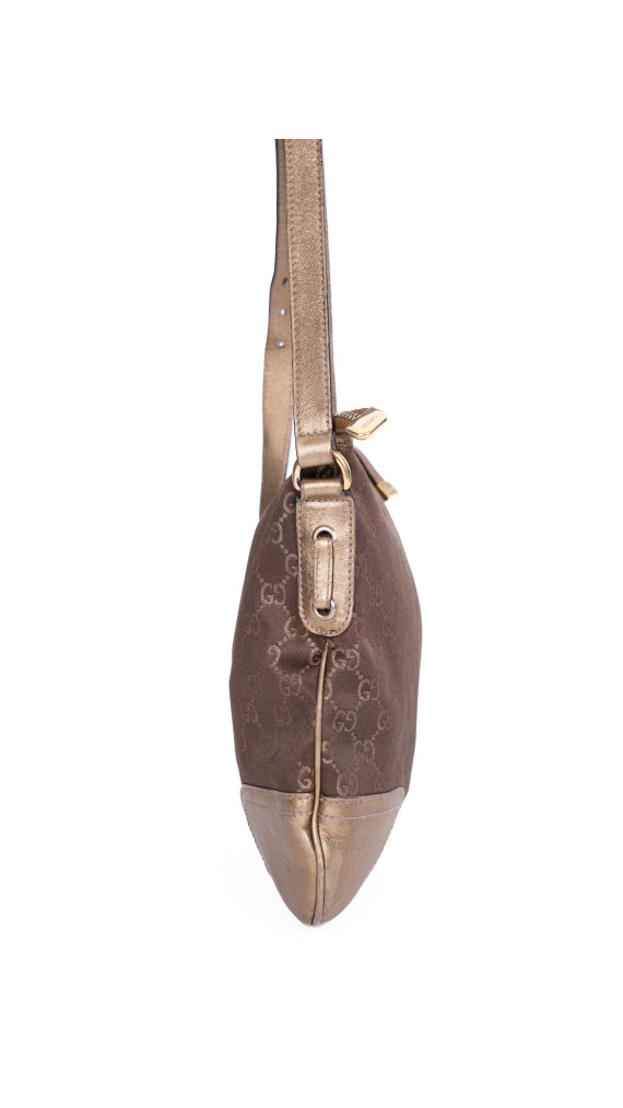 Gucci GG Shoulder Bag – Brun Gull Metallisk