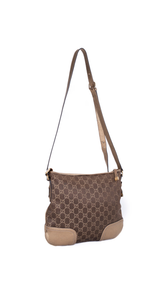 Gucci GG Shoulder Bag – Brun Gull Metallisk