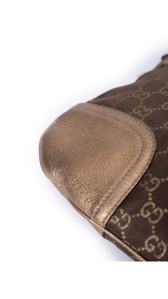 Gucci GG Shoulder Bag – Brun Gull Metallisk