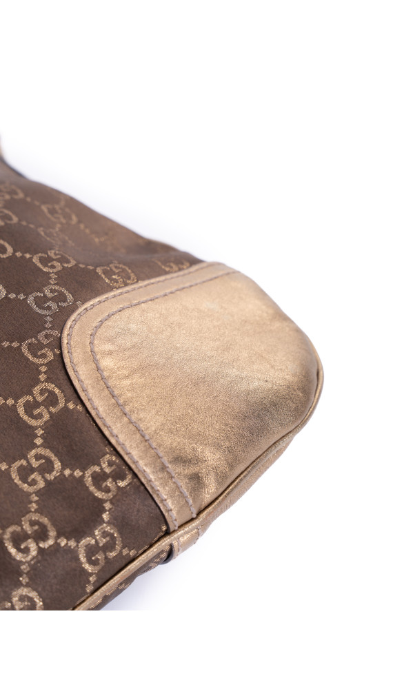 Gucci GG Shoulder Bag – Brun Gull Metallisk