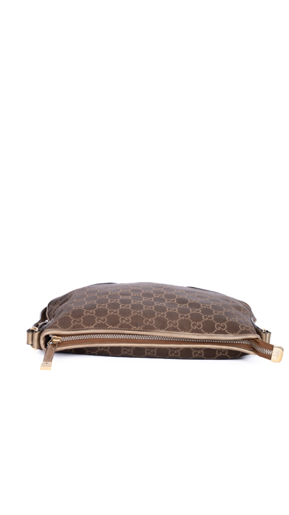 Gucci GG Shoulder Bag – Brun Gull Metallisk