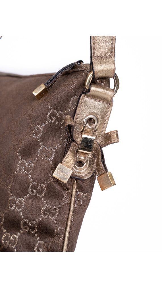 Gucci GG Shoulder Bag – Brun Gull Metallisk