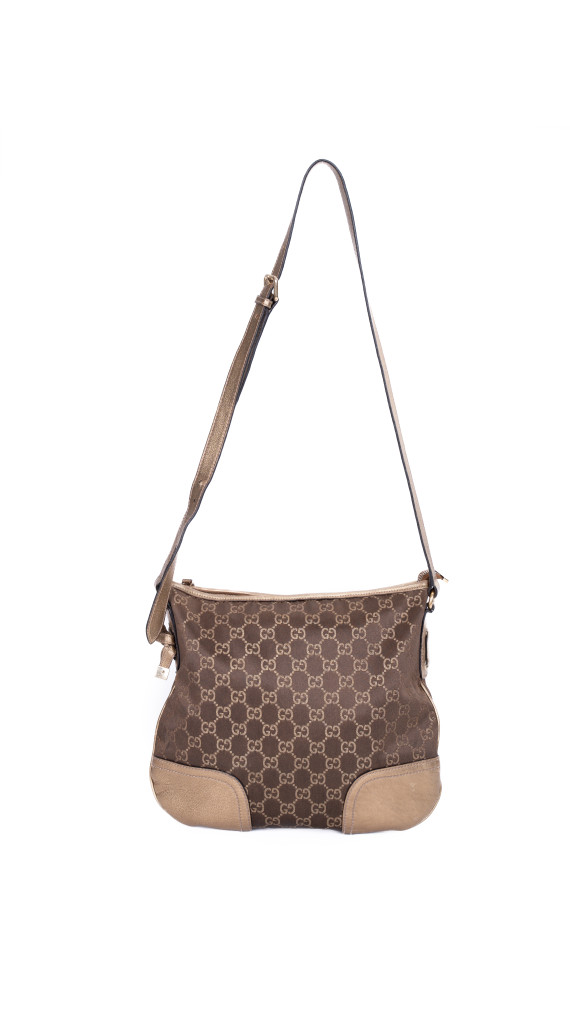 Gucci GG Shoulder Bag – Brun Gull Metallisk