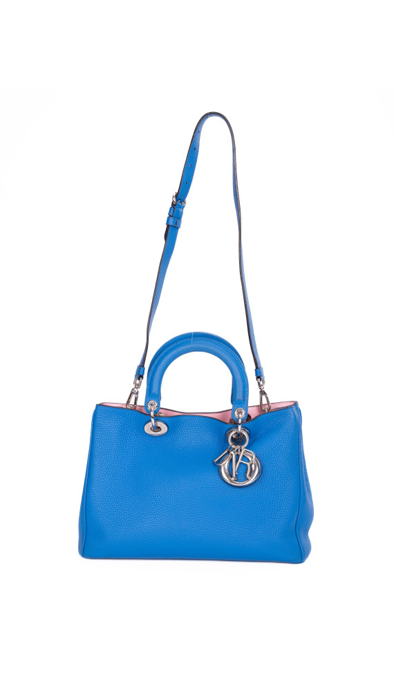 Christian Dior Diorissimo Tote Smooth Calfskin Medium i Kongeblå