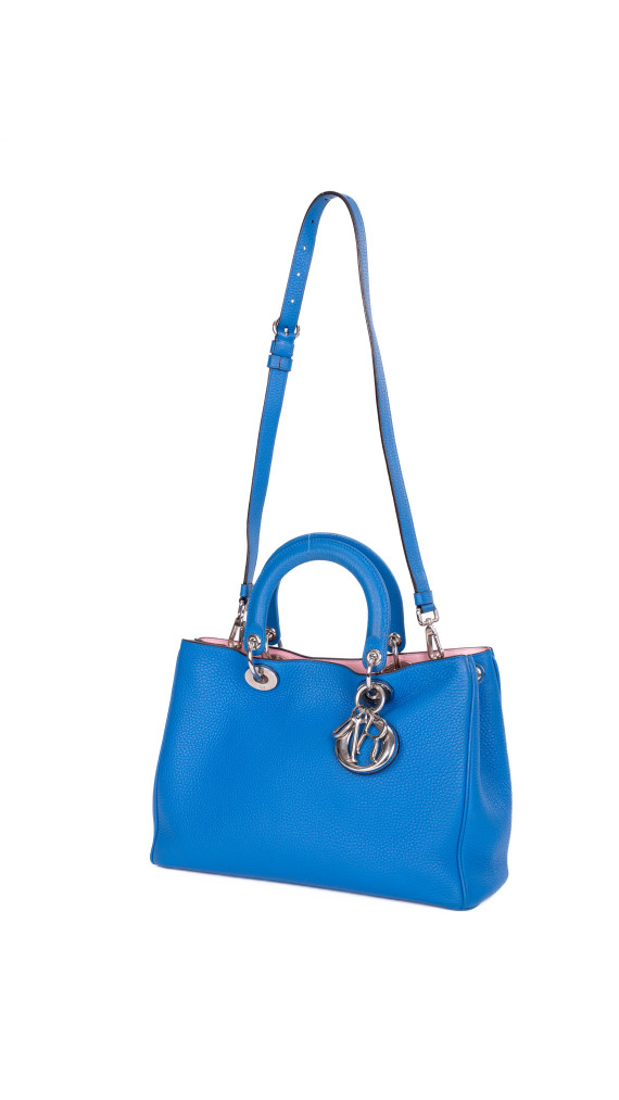 Christian Dior Diorissimo Tote Smooth Calfskin Medium i Kongeblå