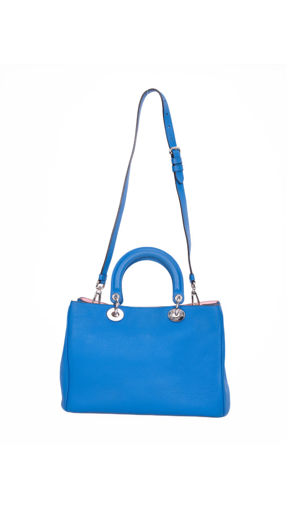 Christian Dior Diorissimo Tote Smooth Calfskin Medium i Kongeblå