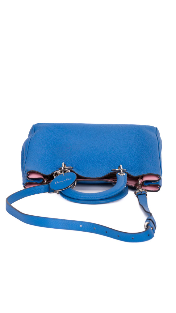 Christian Dior Diorissimo Tote Smooth Calfskin Medium i Kongeblå