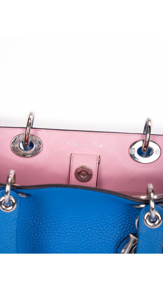Christian Dior Diorissimo Tote Smooth Calfskin Medium i Kongeblå