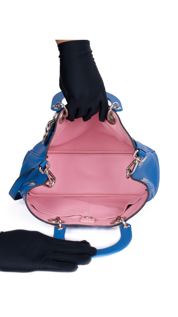 Christian Dior Diorissimo Tote Smooth Calfskin Medium i Kongeblå
