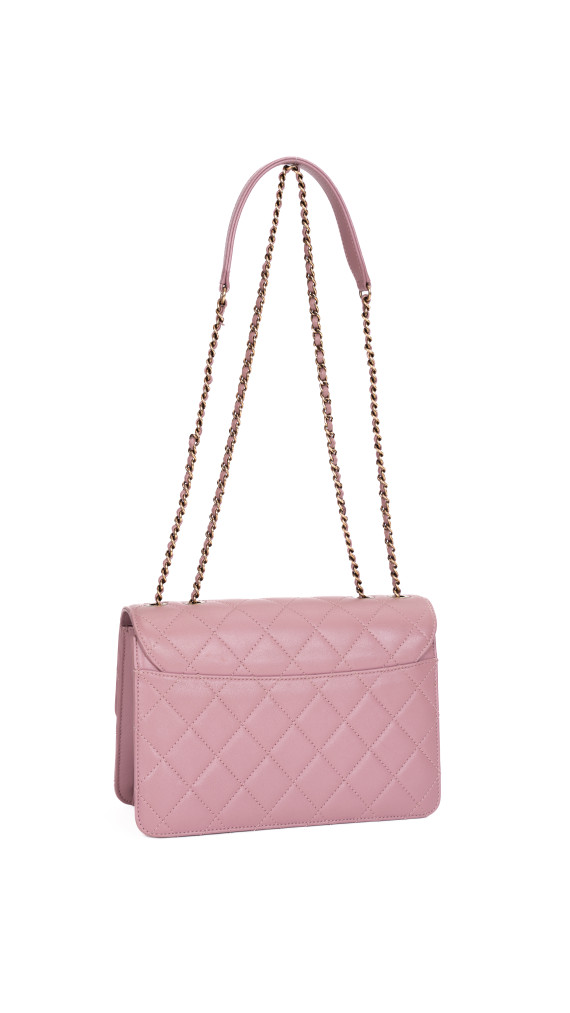 Chanel Single Flap Bag – Rosa Lammeskinn med Akryl CC-lås