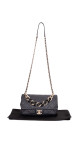 Chanel 19 Flap Bag i Sort Skinn med Gyllen Kjede