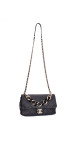 Chanel 19 Flap Bag i Sort Skinn med Gyllen Kjede