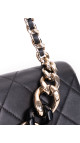 Chanel 19 Flap Bag i Sort Skinn med Gyllen Kjede