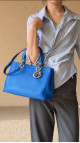 Christian Dior Diorissimo Tote Smooth Calfskin Medium i Kongeblå