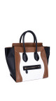 Celine Luggage Tote Tricolor i Brun, Sort og Hvit
