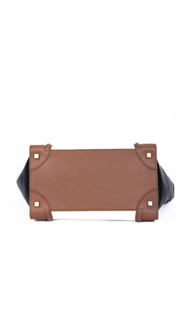 Celine Luggage Tote Tricolor i Brun, Sort og Hvit