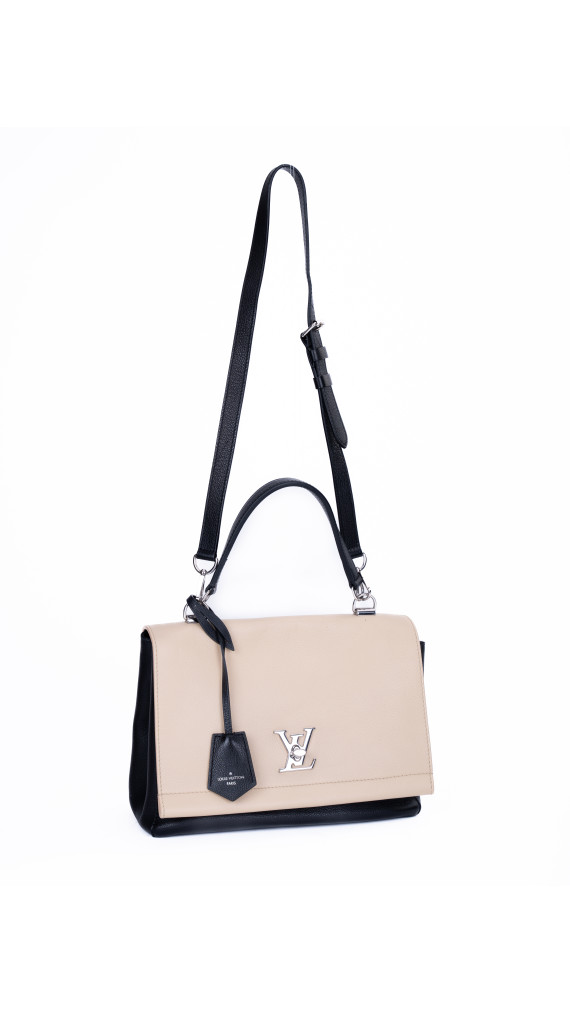 Louis Vuitton Lockme Bag i To-Tonet Beige og Sort Skinn