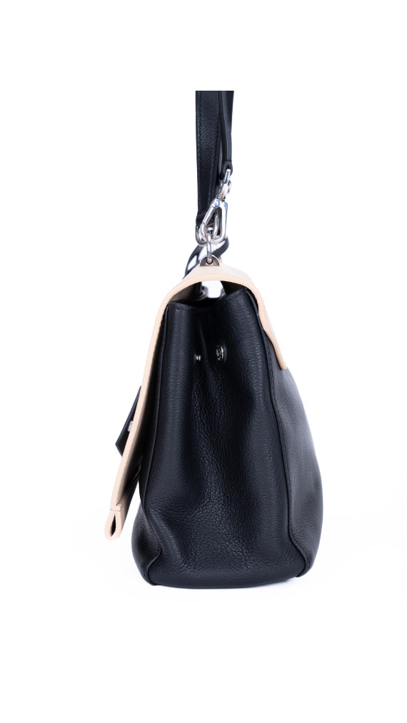 Louis Vuitton Lockme Bag i To-Tonet Beige og Sort Skinn
