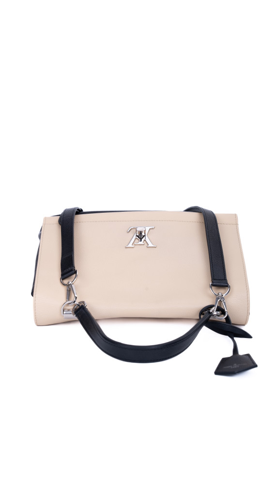 Louis Vuitton Lockme Bag i To-Tonet Beige og Sort Skinn