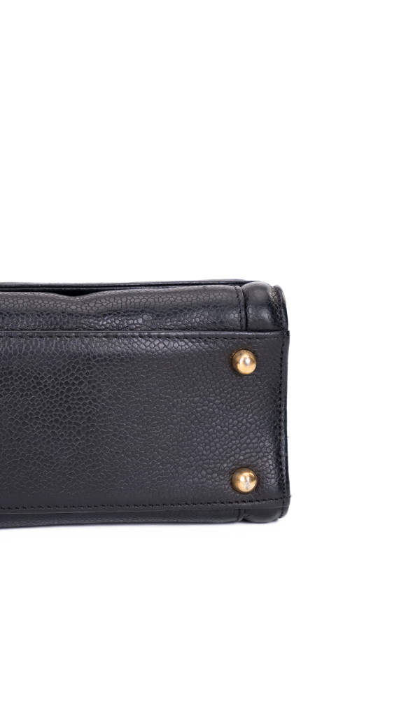 Chanel Vintage Skulderveske i Sort Caviar Skinn