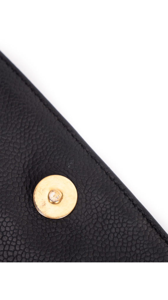 Chanel Vintage Skulderveske i Sort Caviar Skinn