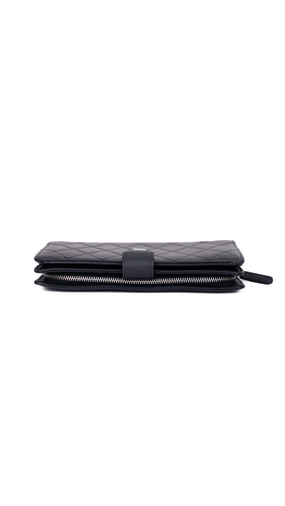Chanel Classic Long Lommebok i Sort med Sølv CC-logo