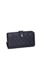 Chanel Classic Long Lommebok i Sort med Sølv CC-logo