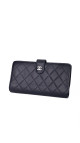 Chanel Classic Long Lommebok i Sort med Sølv CC-logo
