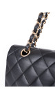 Chanel Classic Double Flap Bag Medium i Sort Lammeskinn
