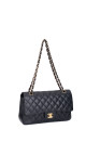 Chanel Classic Double Flap Bag Medium i Sort Lammeskinn