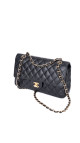 Chanel Classic Double Flap Bag Medium i Sort Lammeskinn