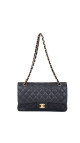 Chanel Classic Double Flap Bag Medium i Sort Lammeskinn