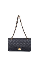 Chanel Classic Double Flap Bag Medium i Sort Lammeskinn