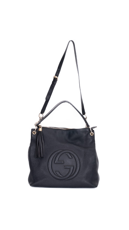 Gucci Soho Leather Shoulder Bag – Sort