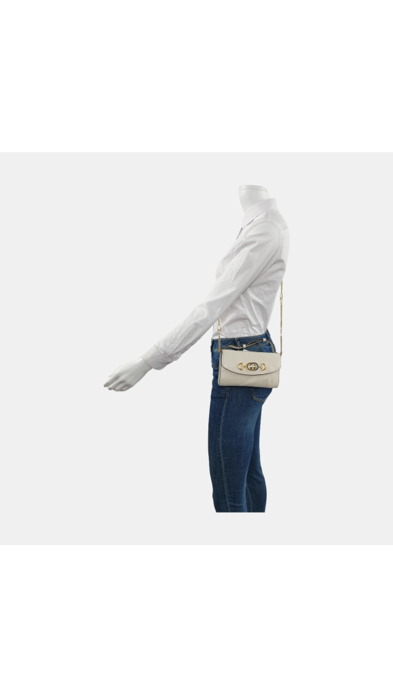 Gucci Zumi Mini Shoulder Bag i Hvit Skinn