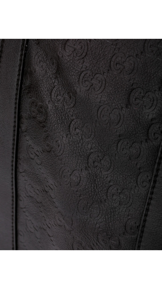 Gucci Business/PC Bag i Sort Skinn med Preget Monogram
